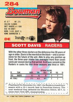 1992 Bowman #284 Scott Davis Back