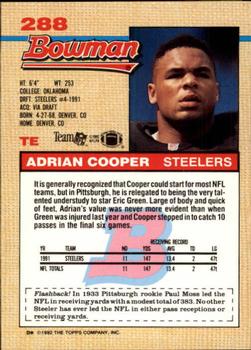 1992 Bowman #288 Adrian Cooper Back