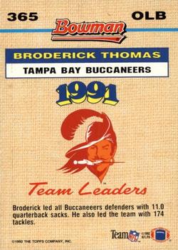 1992 Bowman #365 Broderick Thomas Back