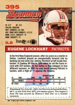 1992 Bowman #395 Eugene Lockhart Back