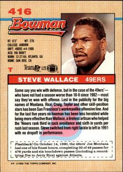1992 Bowman #416 Steve Wallace Back