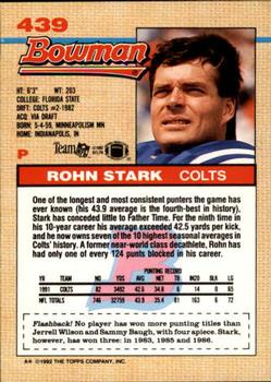 1992 Bowman #439 Rohn Stark Back