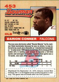 1992 Bowman #453 Darion Conner Back