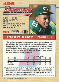 1992 Bowman #495 Perry Kemp Back