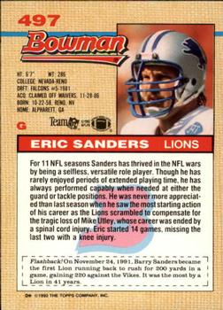 1992 Bowman #497 Eric Sanders Back