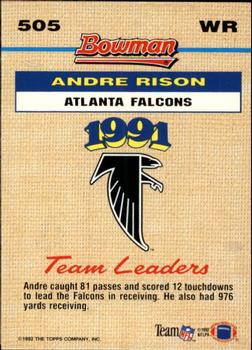 1992 Bowman #505 Andre Rison Back