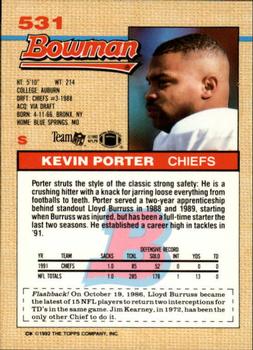 1992 Bowman #531 Kevin Porter Back