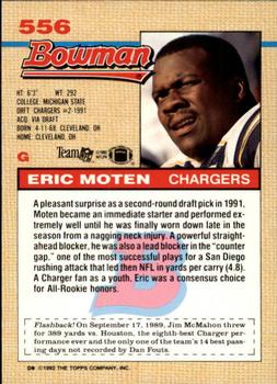 1992 Bowman #556 Eric Moten Back