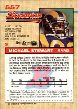 1992 Bowman #557 Michael Stewart Back