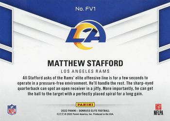 2022 Donruss Elite - Field Vision Green #FV1 Matthew Stafford Back