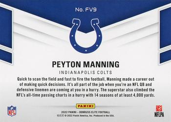 2022 Donruss Elite - Field Vision Green #FV9 Peyton Manning Back