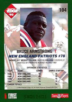 1992 Collector's Edge #104 Bruce Armstrong Back