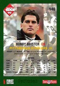 1992 Collector's Edge #140 Bubby Brister Back