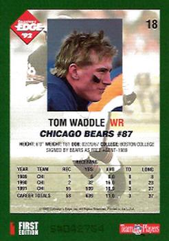 1992 Collector's Edge #18 Tom Waddle Back