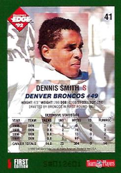 1992 Collector's Edge #41 Dennis Smith Back