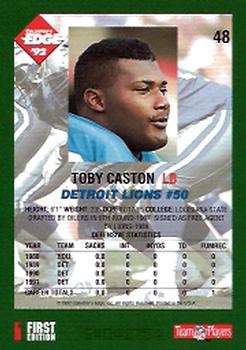 1992 Collector's Edge #48 Toby Caston Back