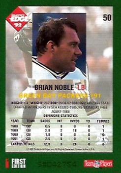 1992 Collector's Edge #50 Brian Noble Back