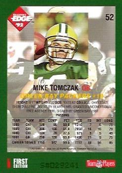 1992 Collector's Edge #52 Mike Tomczak Back