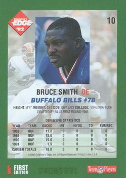 1992 Collector's Edge #10 Bruce Smith Back
