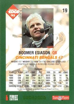 1992 Collector's Edge #19 Boomer Esiason Back