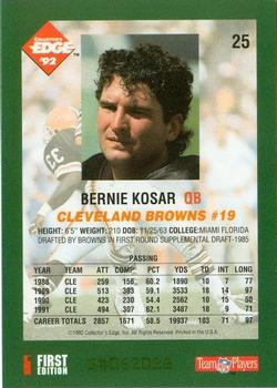 1992 Collector's Edge #25 Bernie Kosar Back