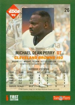 1992 Collector's Edge #26 Michael Dean Perry Back