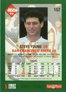 1992 Collector's Edge #152 Steve Young Back