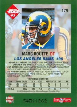 1992 Collector's Edge #179 Marc Boutte Back