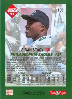 1992 Collector's Edge #185 Siran Stacy Back