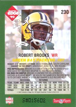 1992 Collector's Edge #230 Robert Brooks Back