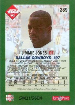 1992 Collector's Edge #239 Jimmie Jones Back
