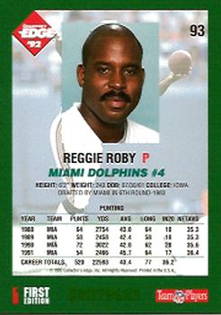 1992 Collector's Edge #93 Reggie Roby Back
