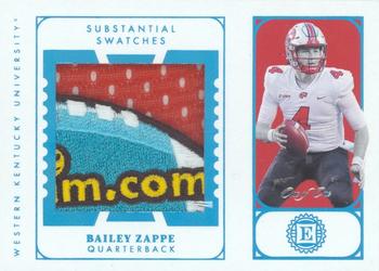 2022 Panini Chronicles Draft Picks - Encased Substantial Rookie Swatches Bowl Patch #EN-BZA Bailey Zappe Front