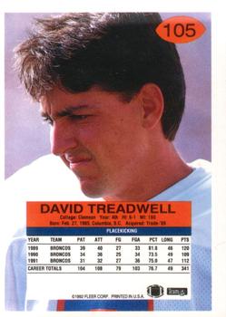1992 Fleer #105 David Treadwell Back