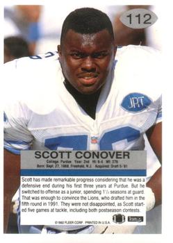 1992 Fleer #112 Scott Conover Back