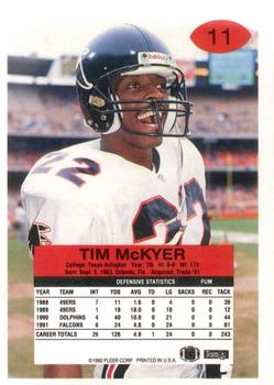 1992 Fleer #11 Tim McKyer Back