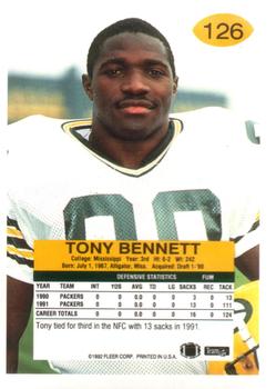 1992 Fleer #126 Tony Bennett Back