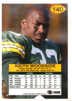 1992 Fleer #140 Keith Woodside Back