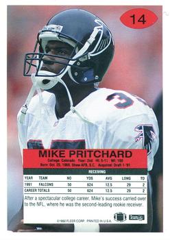 1992 Fleer #14 Mike Pritchard Back