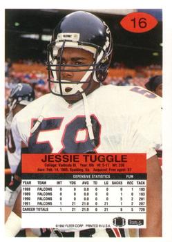 1992 Fleer #16 Jessie Tuggle Back