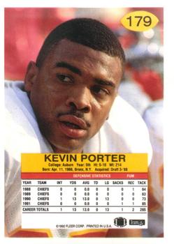 1992 Fleer #179 Kevin Porter Back