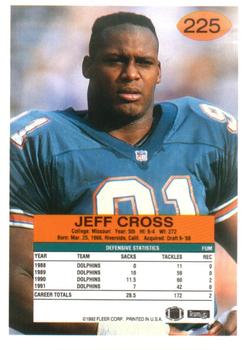1992 Fleer #225 Jeff Cross Back