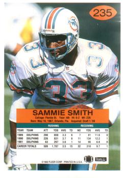 1992 Fleer #235 Sammie Smith Back