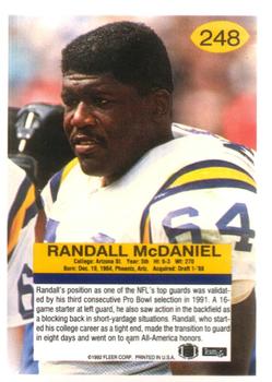 1992 Fleer #248 Randall McDaniel Back