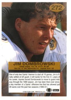 1992 Fleer #272 Jim Dombrowski Back