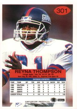 1992 Fleer #301 Reyna Thompson Back