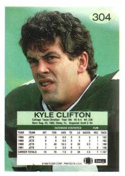 1992 Fleer #304 Kyle Clifton Back