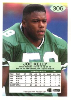 1992 Fleer #306 Joe Kelly Back