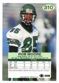 1992 Fleer #310 Rob Moore Back