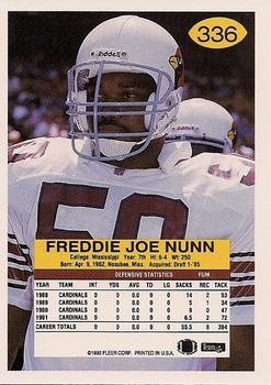 1992 Fleer #336 Freddie Joe Nunn Back